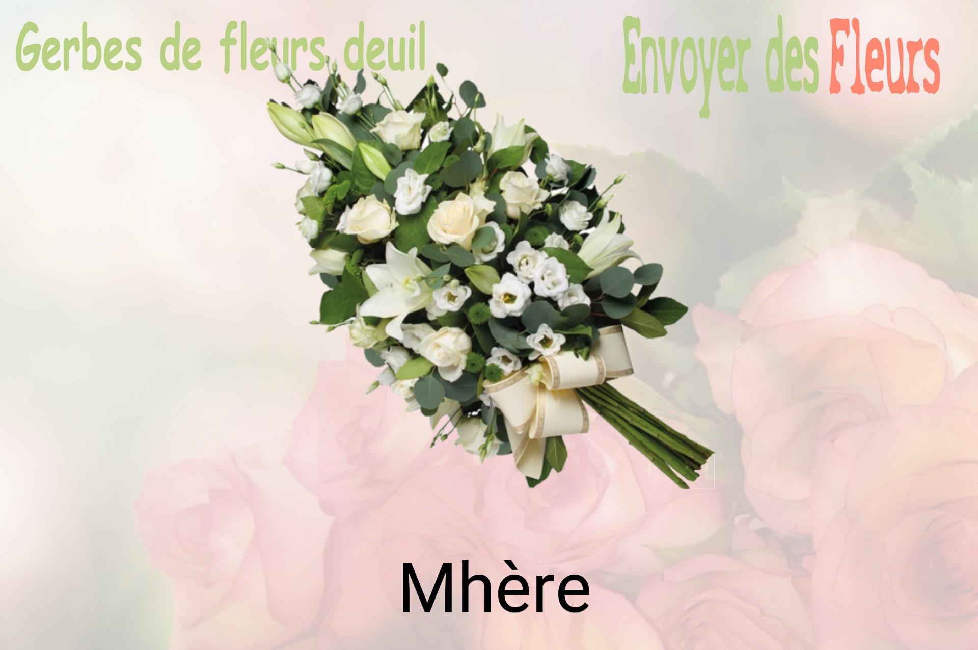 Gerbe de fleurs de deuil livrée à Mhère